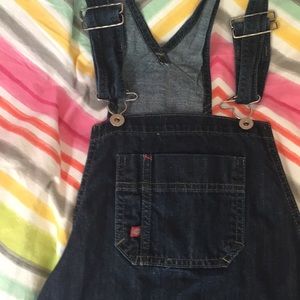 Dickie’s dark denim full length overalls